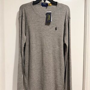 Ralph Lauren Gray Waffle Knit Sweater NWT